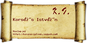 Korsós István névjegykártya