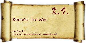 Korsós István névjegykártya